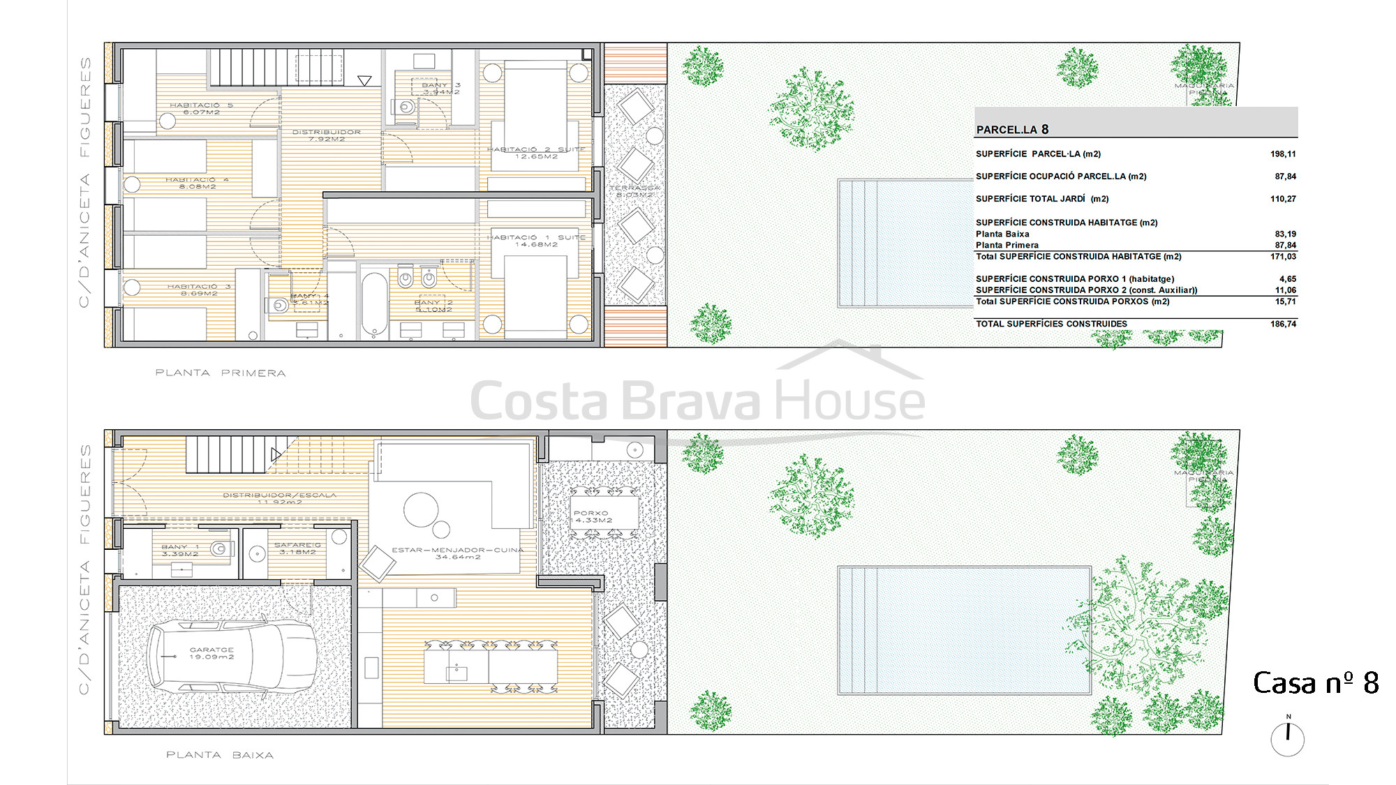 Maison de nouvelle construction à Pals. Piscine privée et jardin