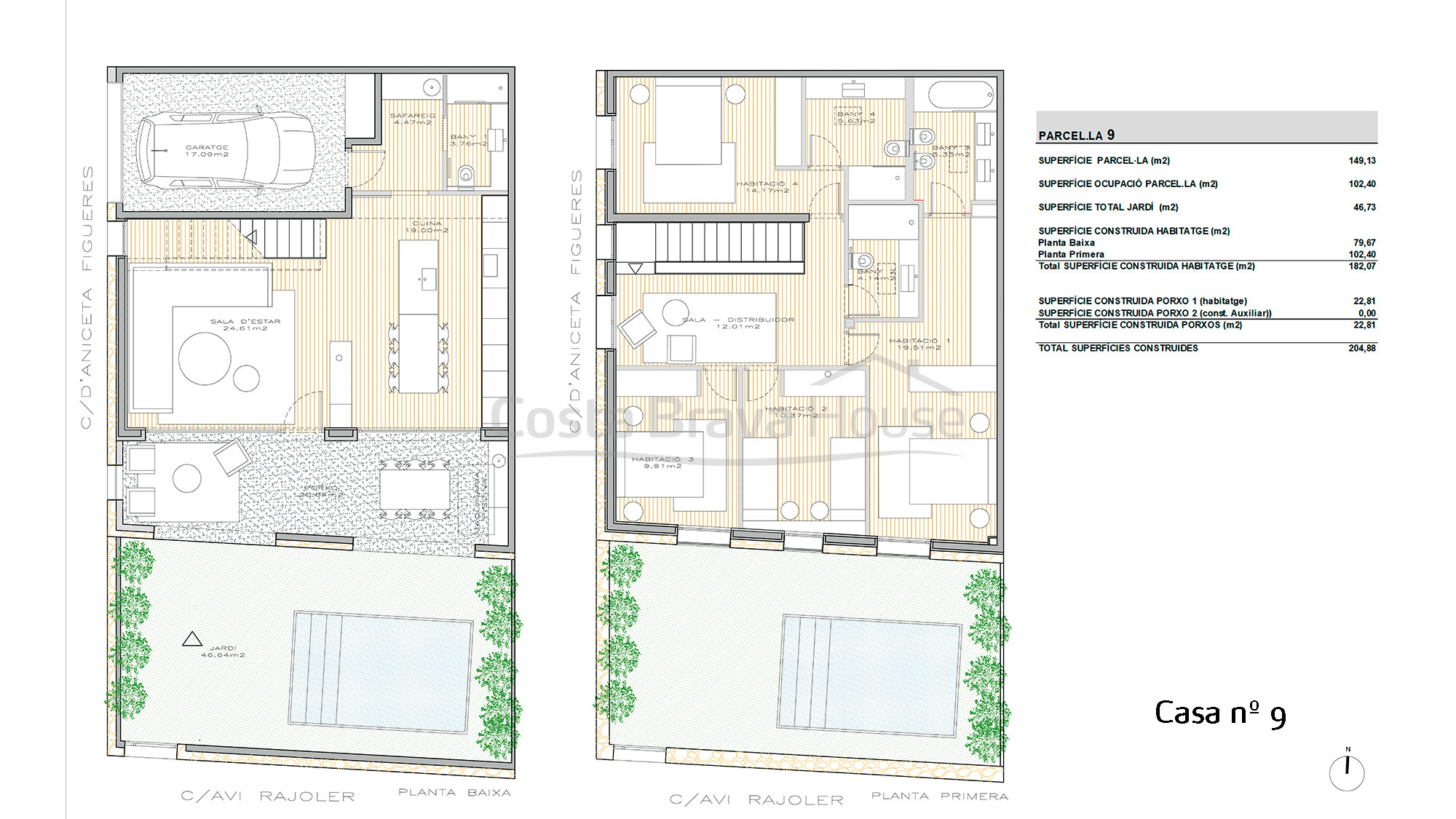 Maison de nouvelle construction à Pals. Piscine privée et jardin